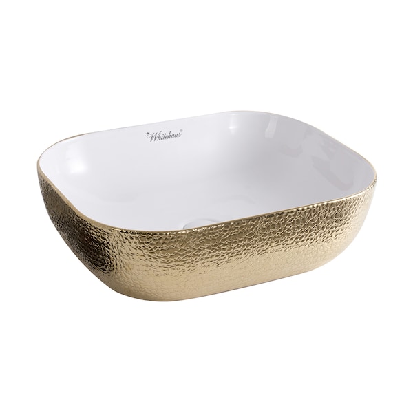 Whitehaus Rctnglr Above Mount Basin W/ An Embossed Exterior, Interior, And Center WH71333-F25 - main